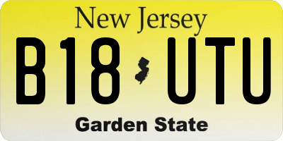 NJ license plate B18UTU