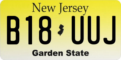 NJ license plate B18UUJ