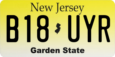 NJ license plate B18UYR