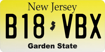 NJ license plate B18VBX