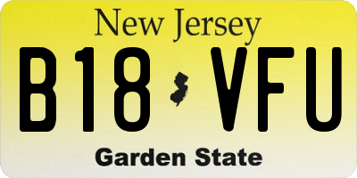 NJ license plate B18VFU