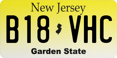 NJ license plate B18VHC