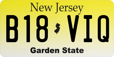 NJ license plate B18VIQ
