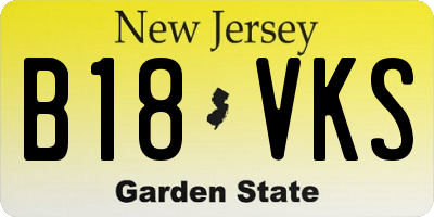 NJ license plate B18VKS