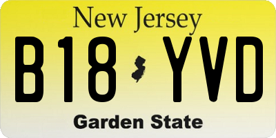 NJ license plate B18YVD
