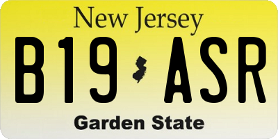 NJ license plate B19ASR