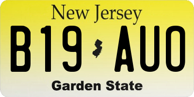 NJ license plate B19AUO