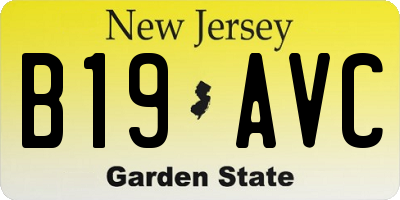 NJ license plate B19AVC