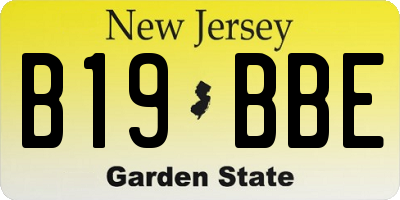 NJ license plate B19BBE