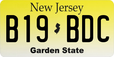 NJ license plate B19BDC