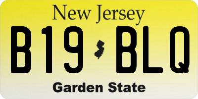 NJ license plate B19BLQ