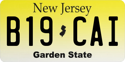 NJ license plate B19CAI
