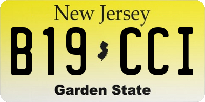 NJ license plate B19CCI