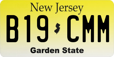 NJ license plate B19CMM