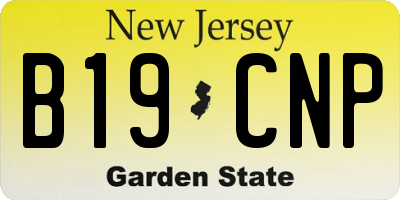 NJ license plate B19CNP