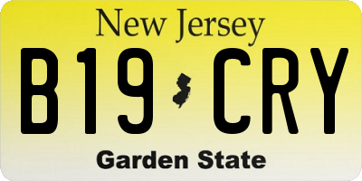NJ license plate B19CRY