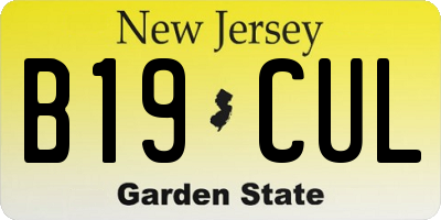 NJ license plate B19CUL