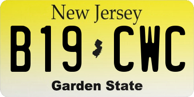 NJ license plate B19CWC