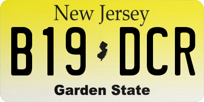NJ license plate B19DCR
