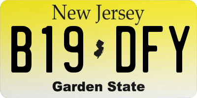 NJ license plate B19DFY