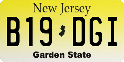NJ license plate B19DGI