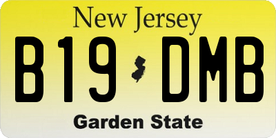 NJ license plate B19DMB