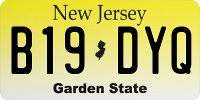 NJ license plate B19DYQ