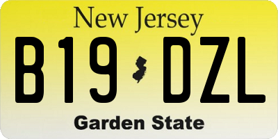 NJ license plate B19DZL