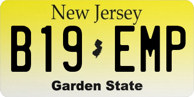 NJ license plate B19EMP