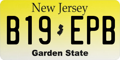NJ license plate B19EPB