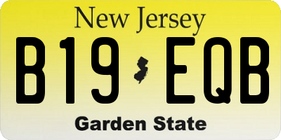 NJ license plate B19EQB