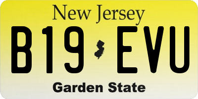 NJ license plate B19EVU