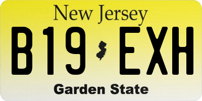 NJ license plate B19EXH