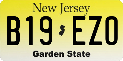 NJ license plate B19EZO