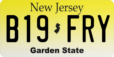 NJ license plate B19FRY