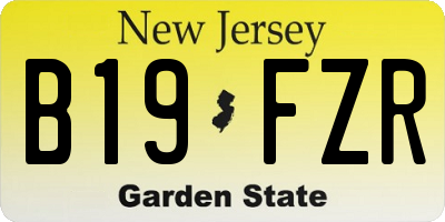 NJ license plate B19FZR