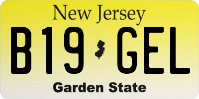 NJ license plate B19GEL