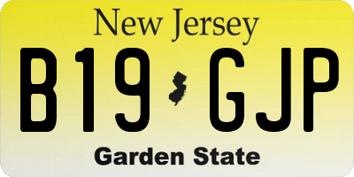 NJ license plate B19GJP