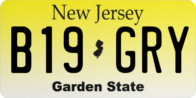 NJ license plate B19GRY