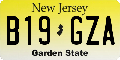 NJ license plate B19GZA