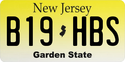 NJ license plate B19HBS