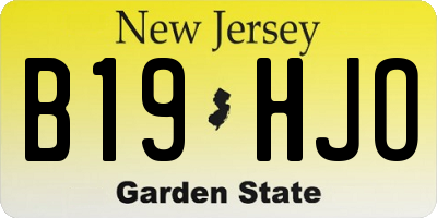 NJ license plate B19HJO