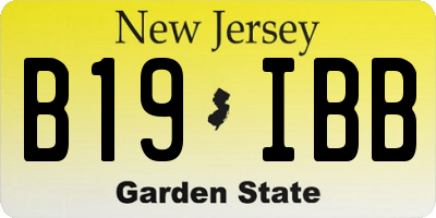 NJ license plate B19IBB