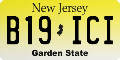 NJ license plate B19ICI