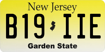 NJ license plate B19IIE
