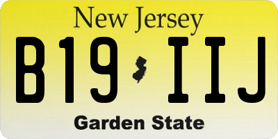NJ license plate B19IIJ
