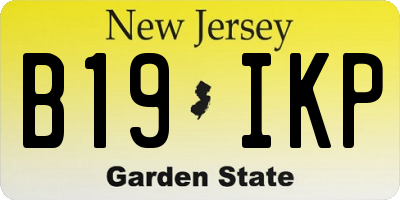 NJ license plate B19IKP