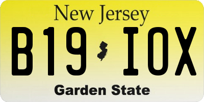 NJ license plate B19IOX
