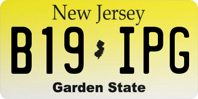 NJ license plate B19IPG