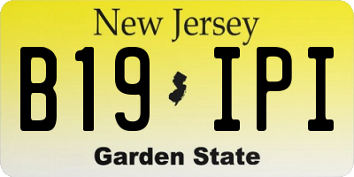 NJ license plate B19IPI